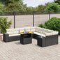 10-Delige Loungeset Met Kussens Poly Rattan Acacia