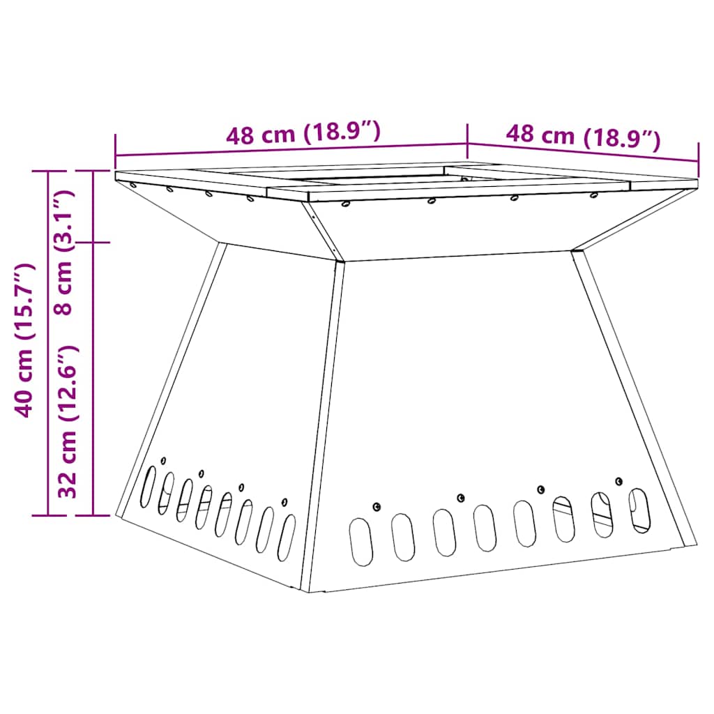 Vuurkorf Zwart Koudgewalst Staal