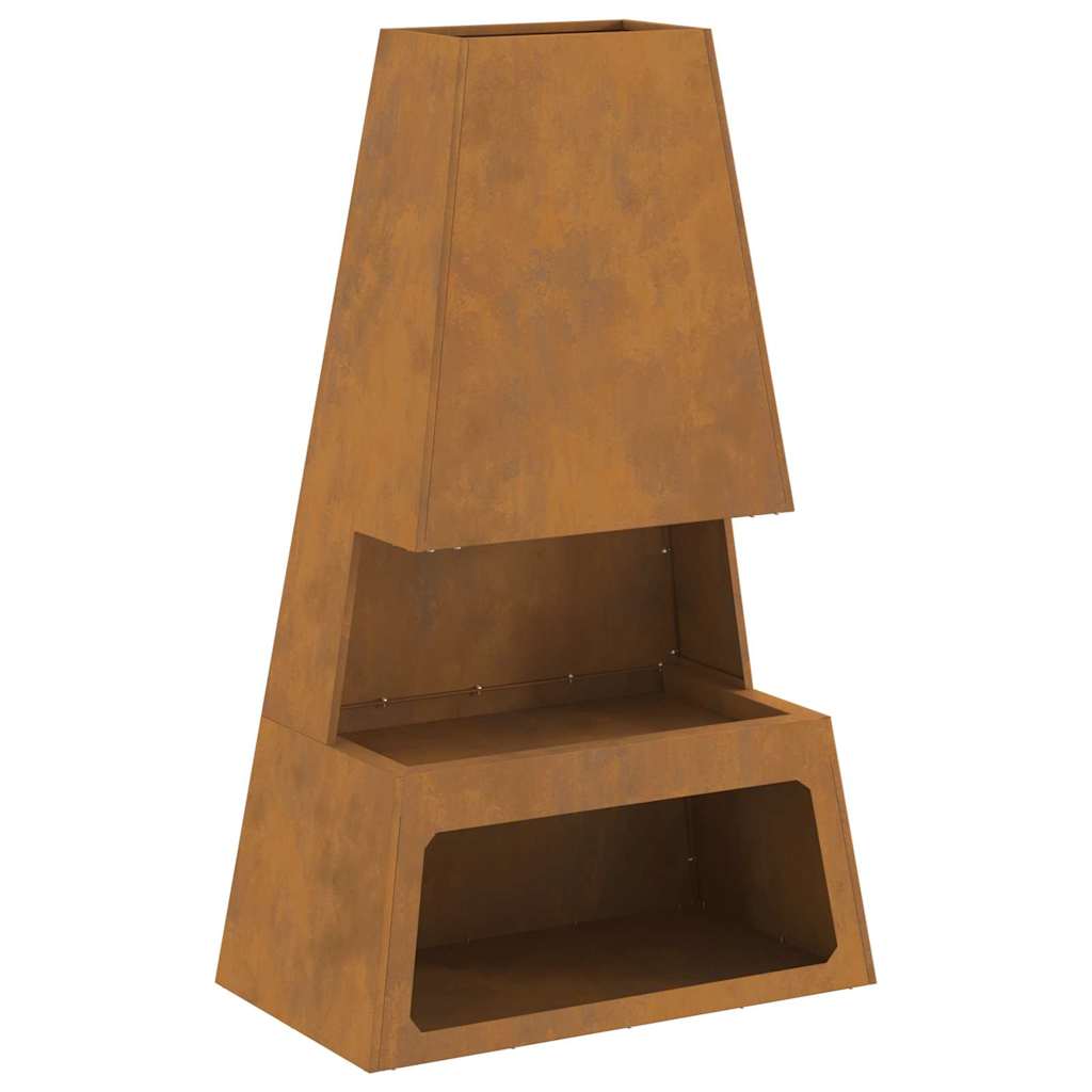 Vuurkorf Bruin 60 X 35 X 100 Cm Cortenstaal