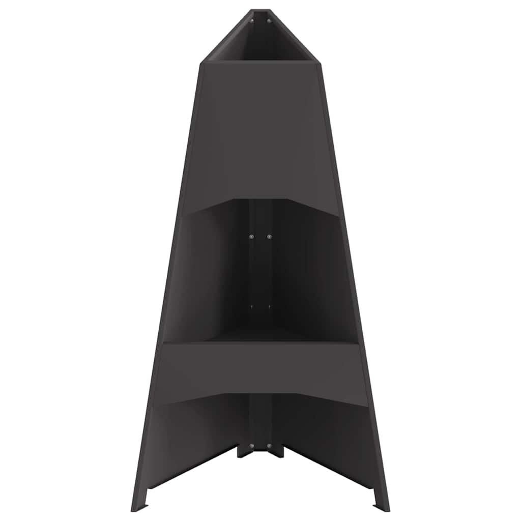 Vuurkorf Zwart 50 X 50 X 95 Cm Koudgewalst Staal