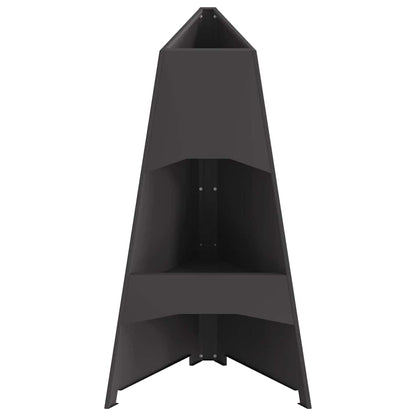 Vuurkorf Zwart 50 X 50 X 95 Cm Koudgewalst Staal