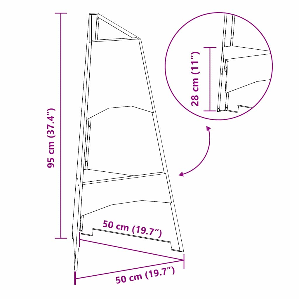 Vuurkorf Zwart 50 X 50 X 95 Cm Koudgewalst Staal