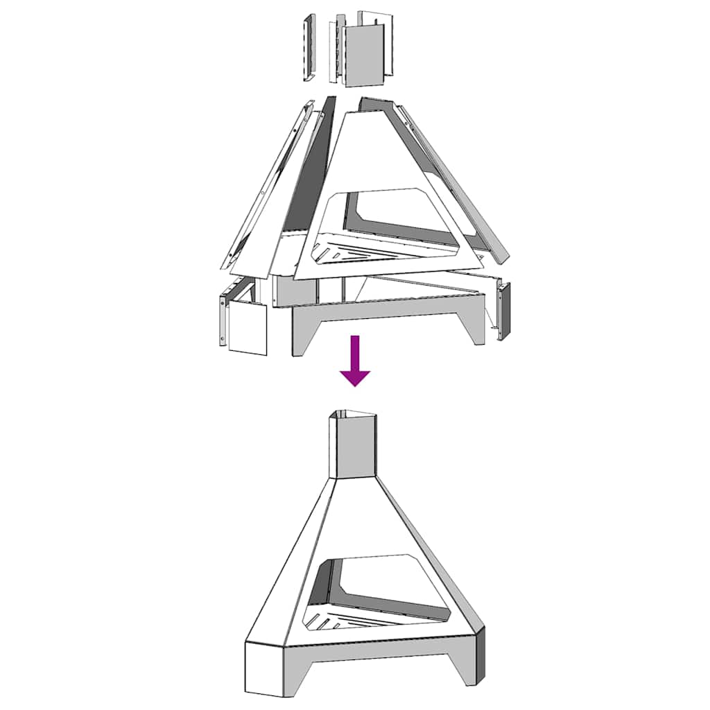 Vuurkorf Bruin 50 X 43 X 52 Cm Cortenstaal