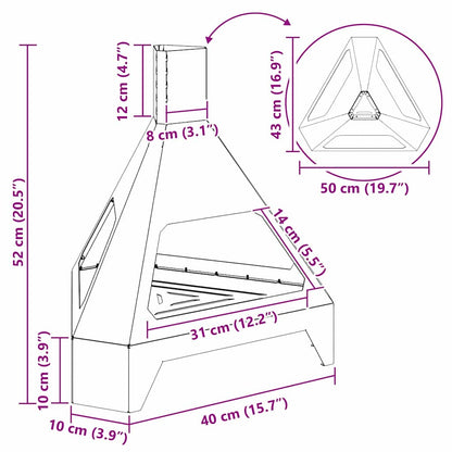 Vuurkorf Bruin 50 X 43 X 52 Cm Cortenstaal