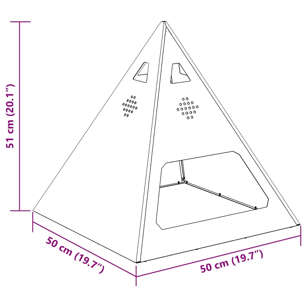 Vuurkorf Zwart 50 X 50 X 51 Cm Koudgewalst Staal