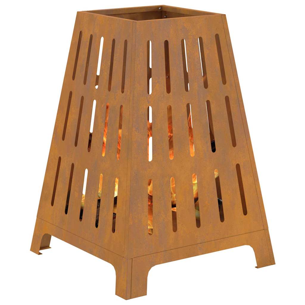 Vuurkorf Bruin 50 X 50 X 70 Cm Cortenstaal