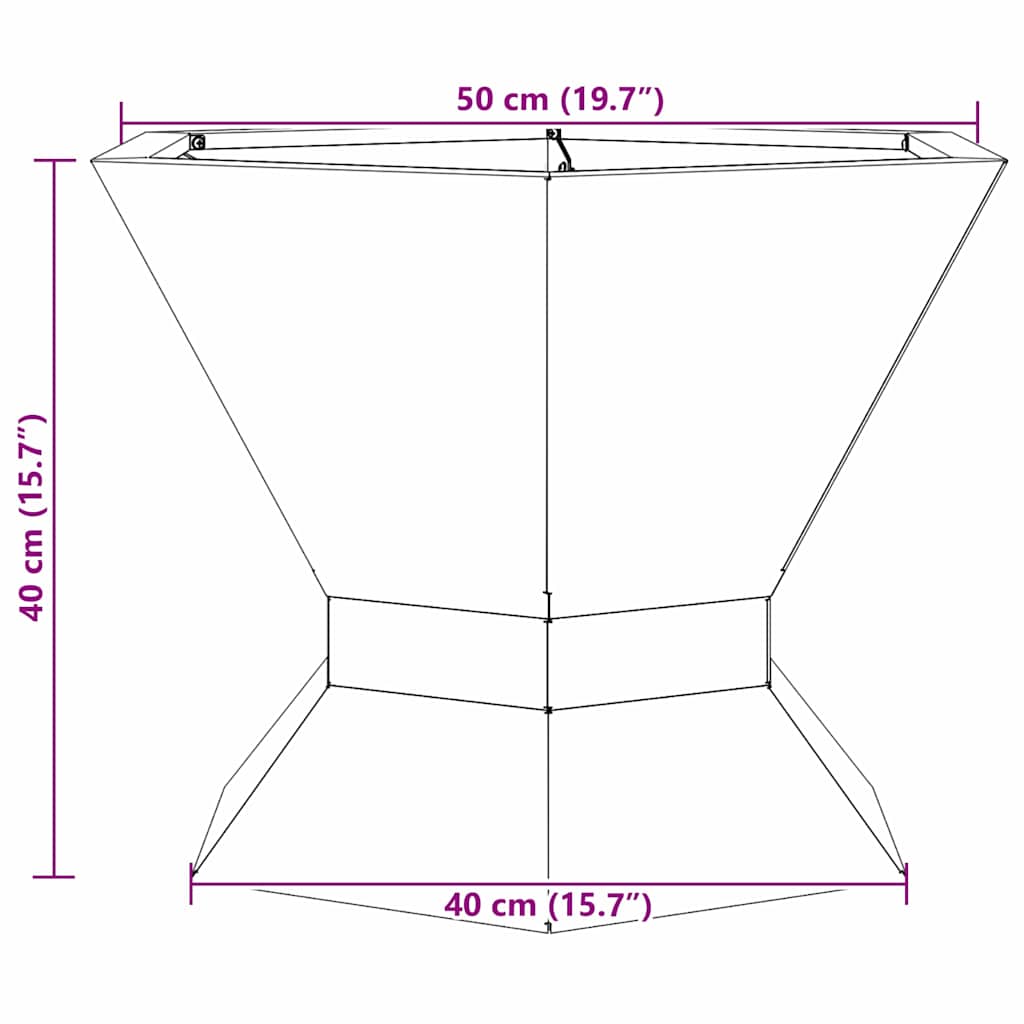 Vuurkorf Zwart 50 X 50 X 40 Cm Koudgewalst Staal