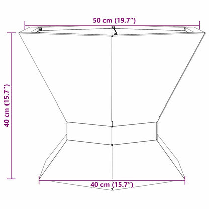 Vuurkorf Zwart 50 X 50 X 40 Cm Koudgewalst Staal