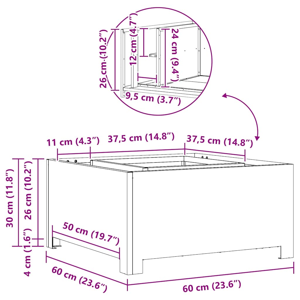 Vuurkorf Zwart Koudgewalst Staal
