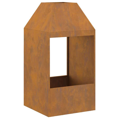 Vuurkorf Bruin 50 X 50 X 100 Cm Cortenstaal