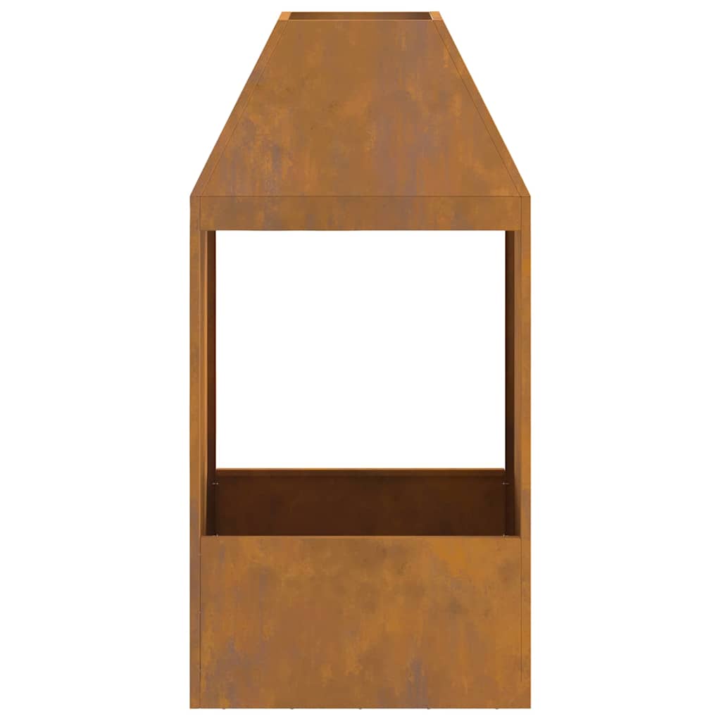 Vuurkorf Bruin 50 X 50 X 100 Cm Cortenstaal