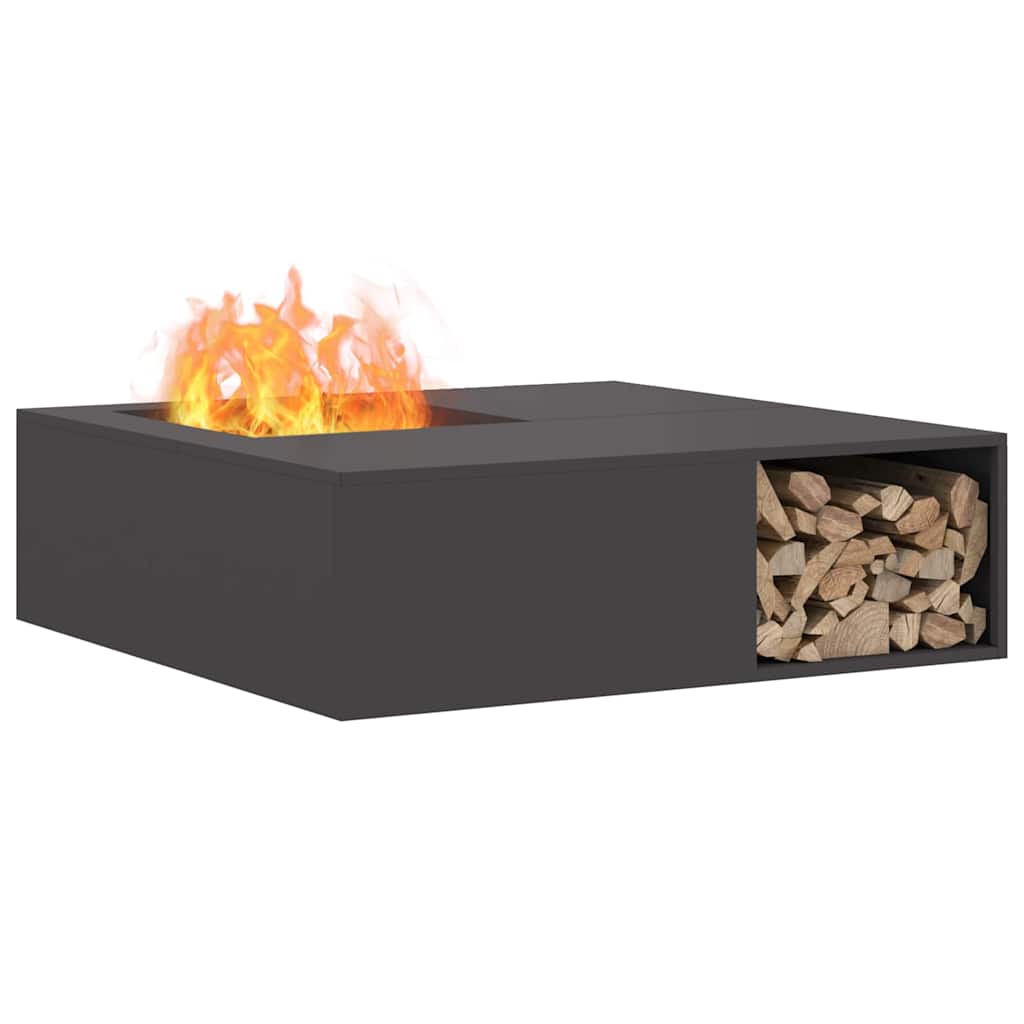 Vuurkorf Zwart 100 X 100 X 30 Cm Koudgewalst Staal