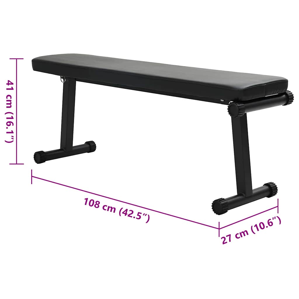 Vouwgewichtbank Zwart 109 X 29 X 42 Cm Staal