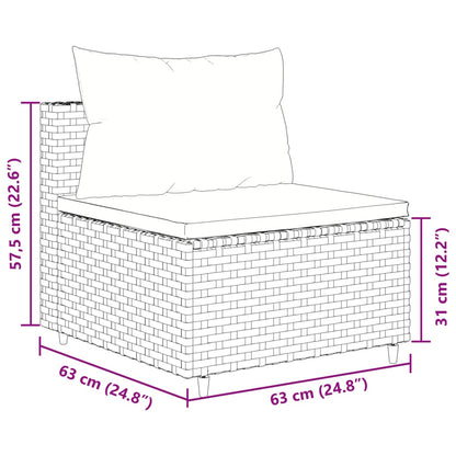 5-Delige Loungeset Met Kussens Poly Rattan