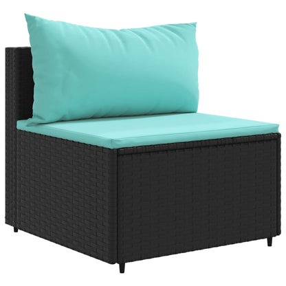 5-Delige Loungeset Met Kussens Poly Rattan
