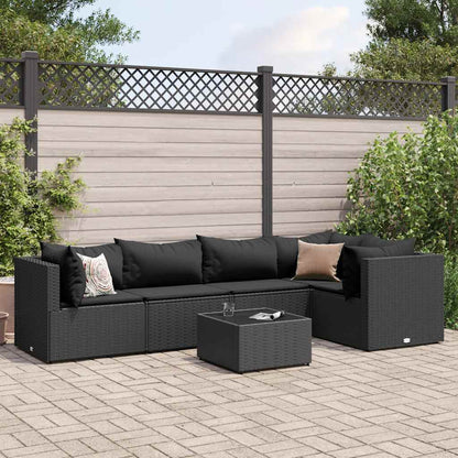 6-Delige Loungeset Met Kussens Poly Rattan