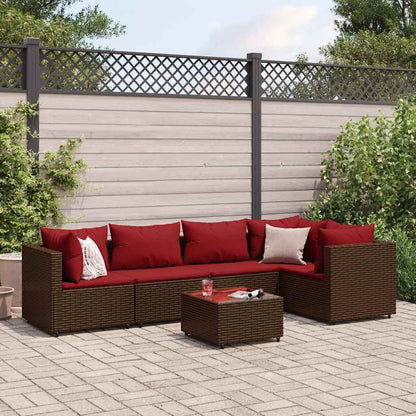 6-Delige Loungeset Met Kussens Poly Rattan