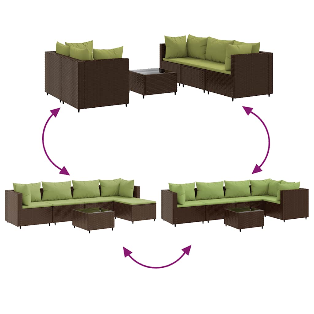 6-Delige Loungeset Met Kussens Poly Rattan