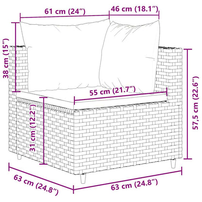 6-Delige Loungeset Met Kussens Poly Rattan