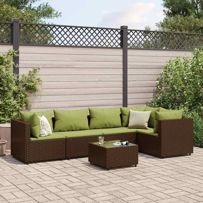 6-Delige Loungeset Met Kussens Poly Rattan