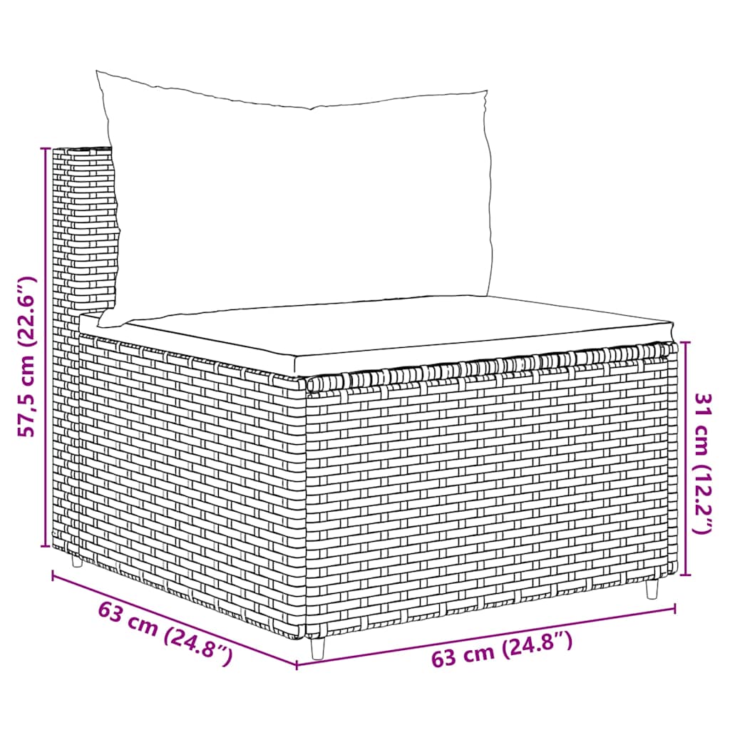 7-Delige Loungeset Met Kussens Poly Rattan