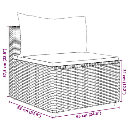 7-Delige Loungeset Met Kussens Poly Rattan
