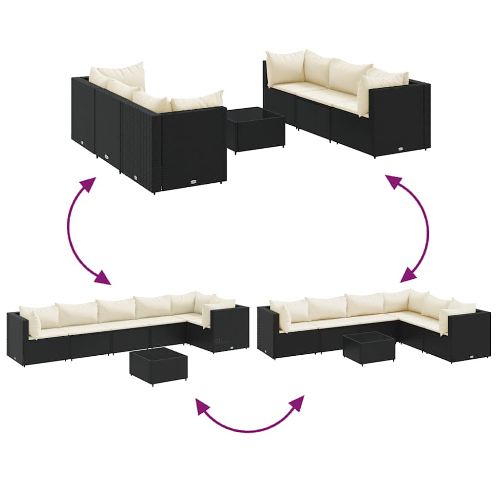 7-Delige Loungeset Met Kussens Poly Rattan
