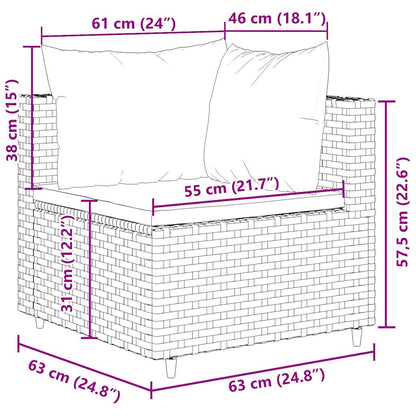7-Delige Loungeset Met Kussens Poly Rattan