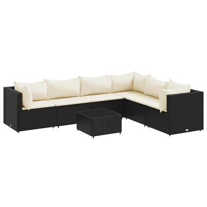 7-Delige Loungeset Met Kussens Poly Rattan