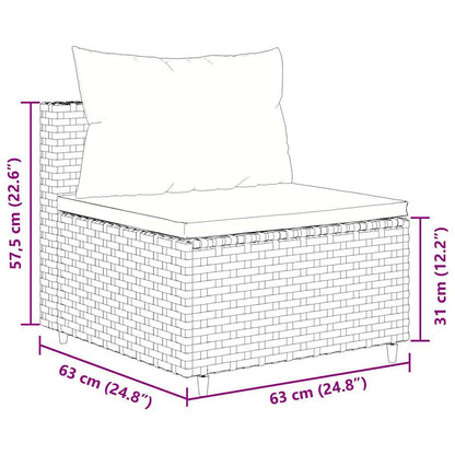 7-Delige Loungeset Met Kussens Poly Rattan
