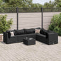 7-Delige Loungeset Met Kussens Poly Rattan