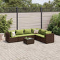 7-Delige Loungeset Met Kussens Poly Rattan