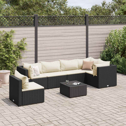 7-Delige Loungeset Met Kussens Poly Rattan