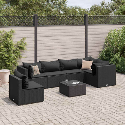 7-Delige Loungeset Met Kussens Poly Rattan