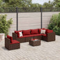 7-Delige Loungeset Met Kussens Poly Rattan