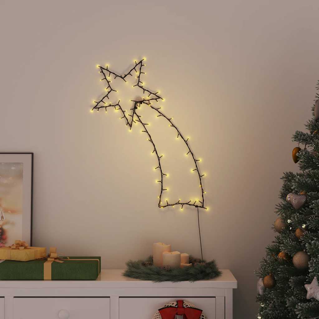 Kerstverlichting Vallende Ster Silhouet 80 Leds Warm Wit
