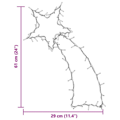 Kerstverlichting Vallende Ster Silhouet 80 Leds Warm Wit