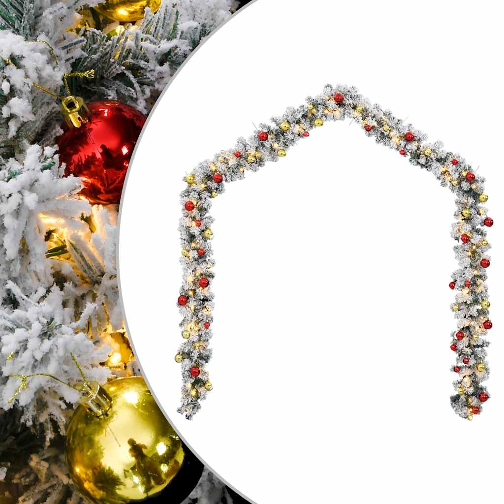 Kerstslinger Met Kerstballen En Led-Lampjes Pvc Groen