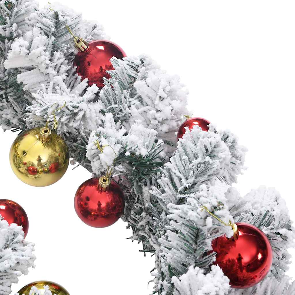 Kerstslinger Met Kerstballen En Led-Lampjes Pvc Groen