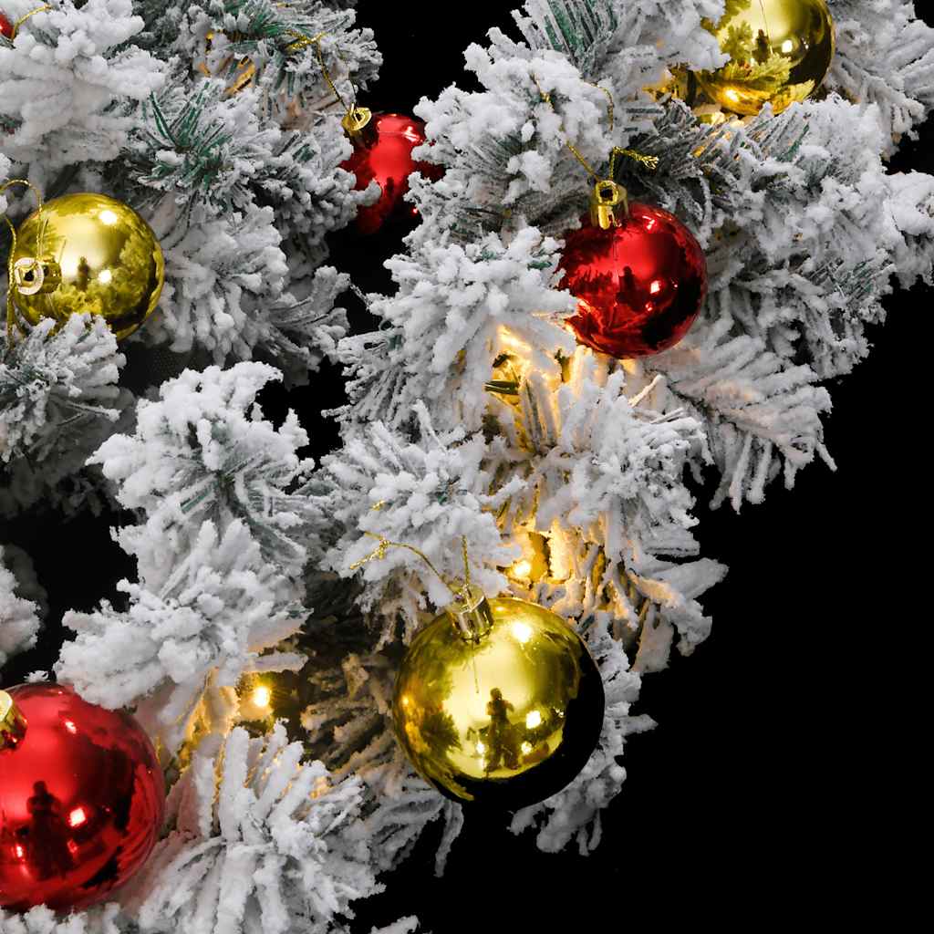 Kerstslinger Met Kerstballen En Led-Lampjes Pvc Groen