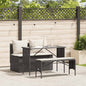 3-Delige Tuinset Met Kussens Poly Rattan