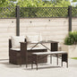 3-Delige Tuinset Met Kussens Poly Rattan