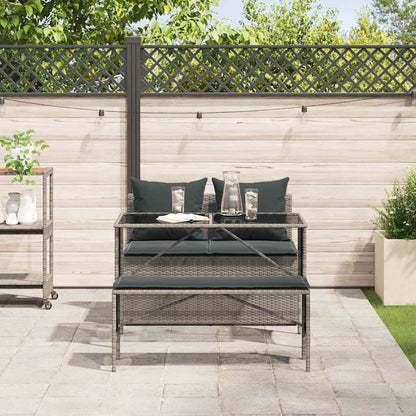 3-Delige Tuinset Met Kussens Poly Rattan