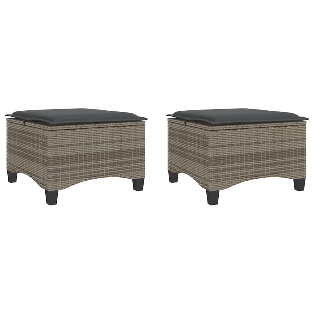 Tuinkrukken Met Kussens 2 St 55X55X36 Cm Poly Rattan