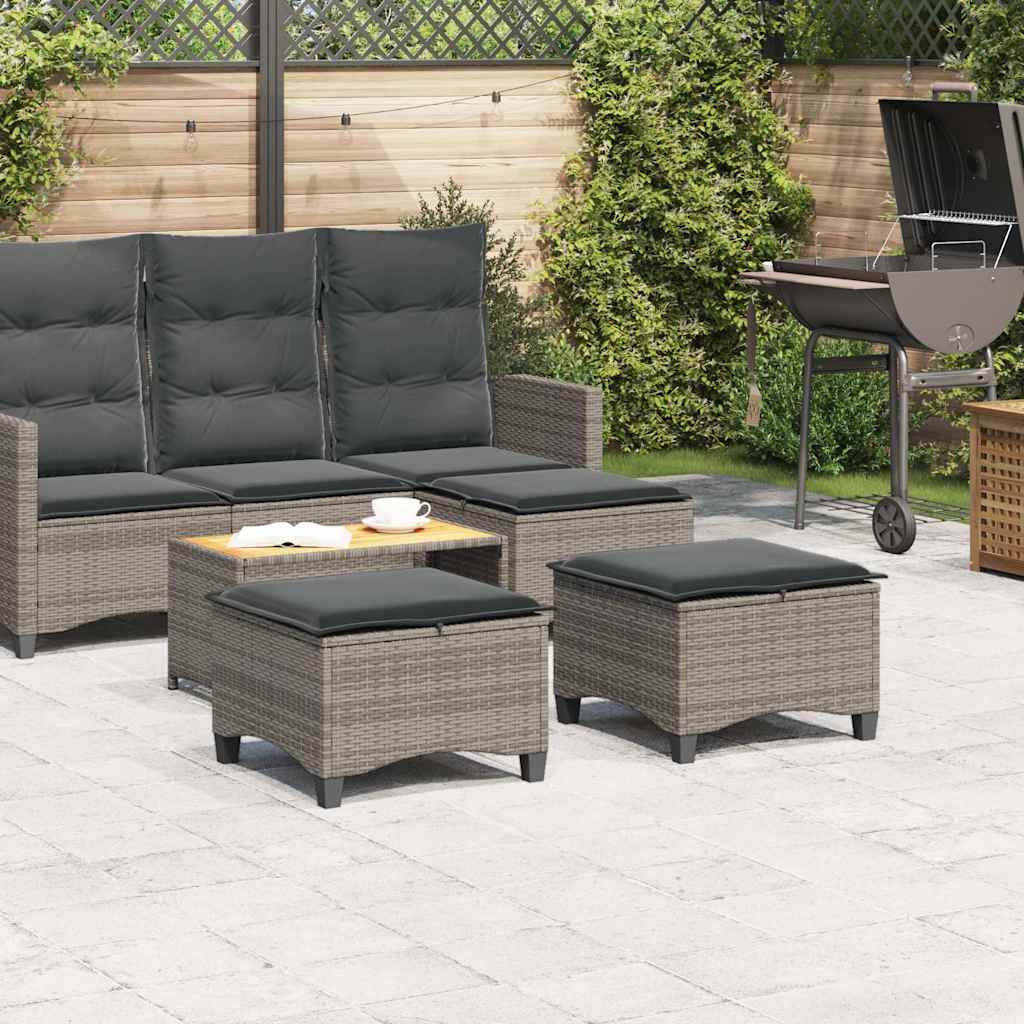 Tuinkrukken Met Kussens 2 St 55X55X36 Cm Poly Rattan