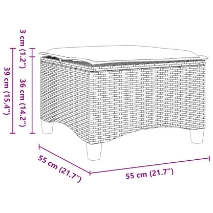 Tuinkrukken Met Kussens 2 St 55X55X36 Cm Poly Rattan