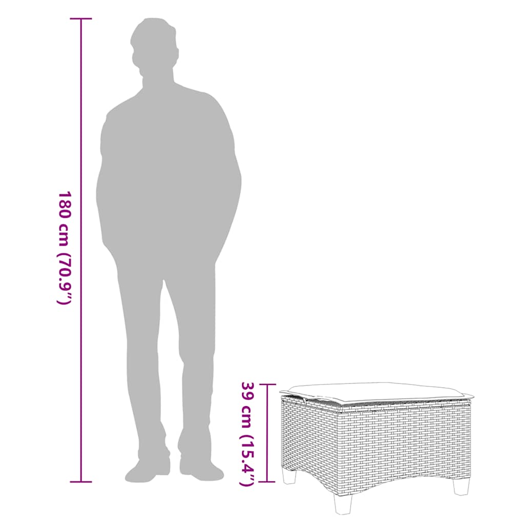 Tuinkrukken Met Kussens 2 St 55X55X36 Cm Poly Rattan
