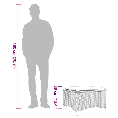 Tuinkrukken Met Kussens 2 St 55X55X36 Cm Poly Rattan