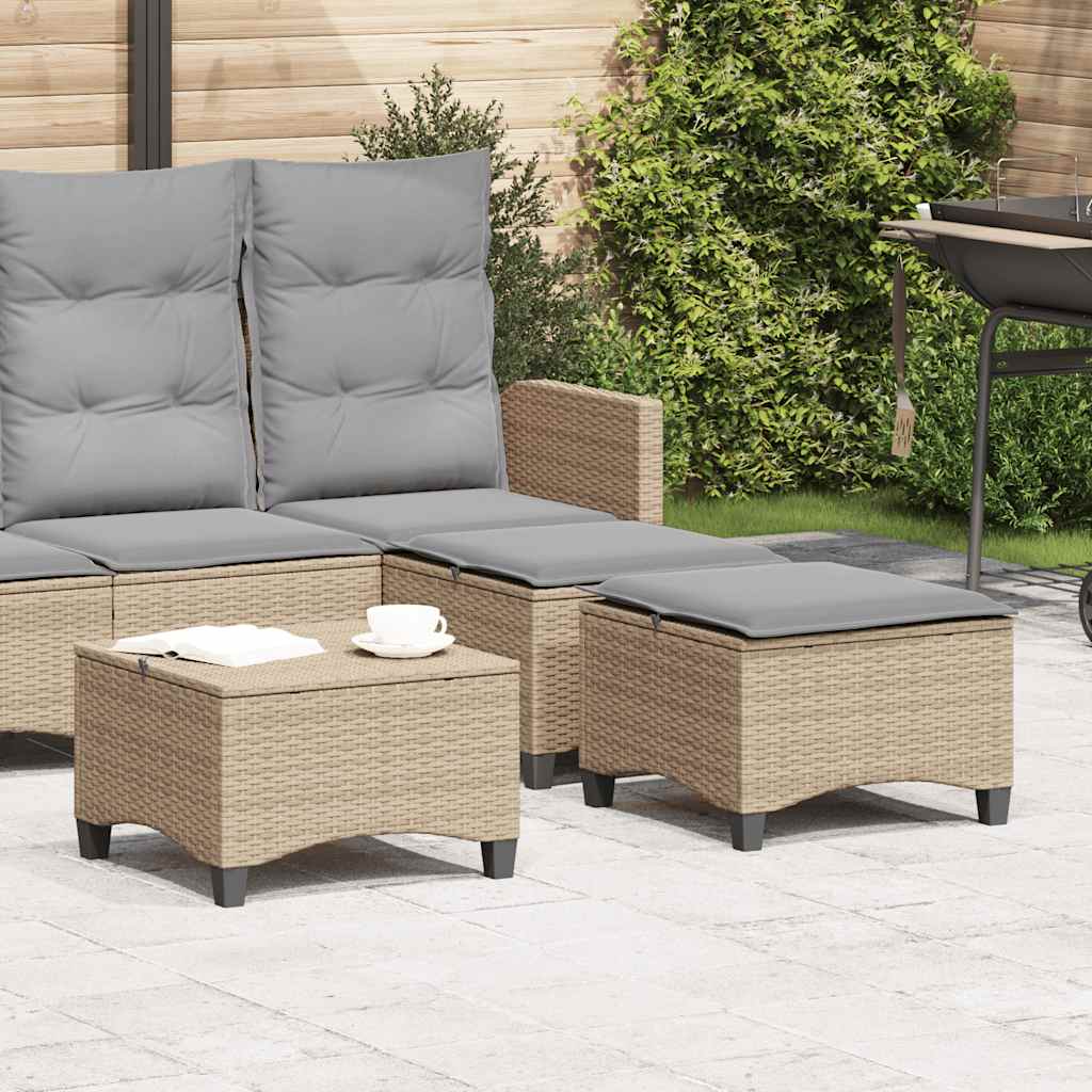 Tuinkrukken Met Kussens 2 St 55X55X36 Cm Poly Rattan