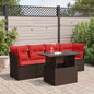 5-Delige Loungeset Met Kussens Poly Rattan Acacia